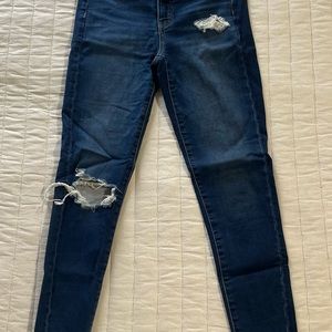 American Eagle Outfitters Blue Skinny Distressed Jeans